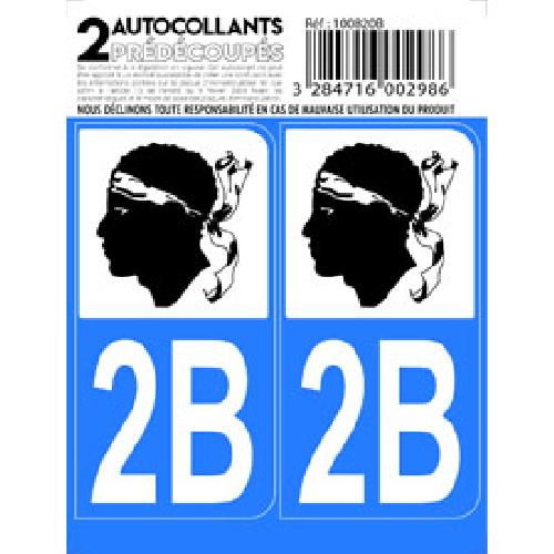 Stickers Plaques Immatriculation 10x Autocollant departement 20B - HAUTE CORSE x10