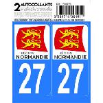 Stickers Plaques Immatriculation 10x Autocollant departement 27 - NORMANDIE