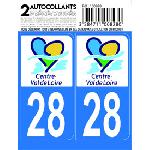 Stickers Plaques Immatriculation 10x Autocollant departement 28 - CENTRE VAL