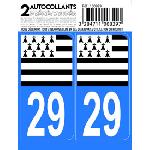 Stickers Plaques Immatriculation 10x Autocollant departement 29 - FINISTERE