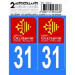 Stickers Plaques Immatriculation 10x Autocollant departement 31 - OCCITANIE