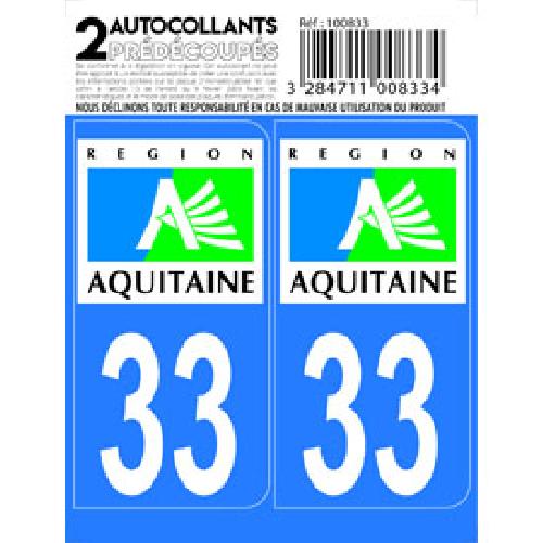 Stickers Plaques Immatriculation 10x Autocollant departement 33 - GIRONDE