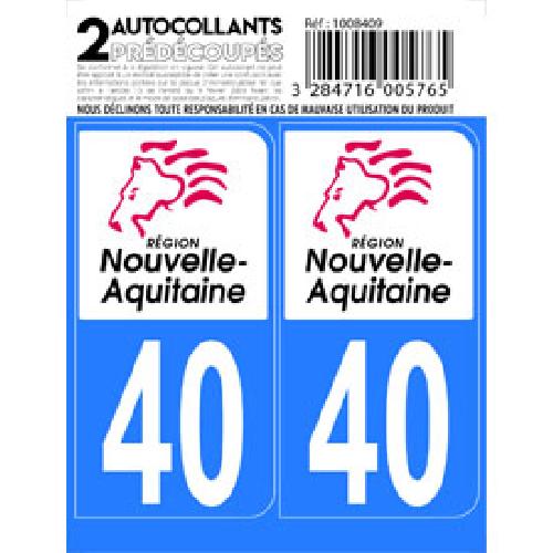 Stickers Plaques Immatriculation 10x Autocollant departement 40 - NOUVELLE AQUITAINE