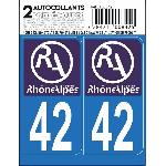 Stickers Plaques Immatriculation 10x Autocollant Departement 42 - Loire -x2-