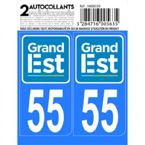 Stickers Plaques Immatriculation 10x Autocollant departement 55 - GRAND EST
