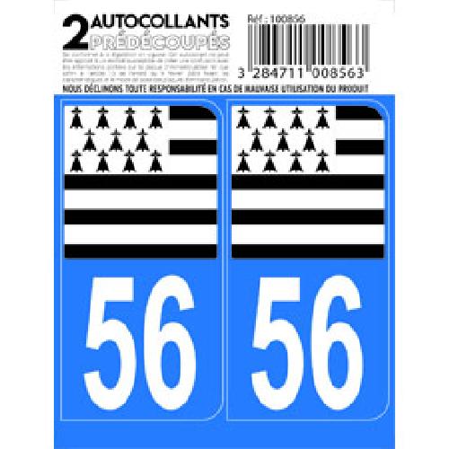 Stickers Plaques Immatriculation 10x Autocollant departement 56 - MORBIHAN