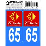 Stickers Plaques Immatriculation 10x Autocollant departement 65 - OCCITANIE