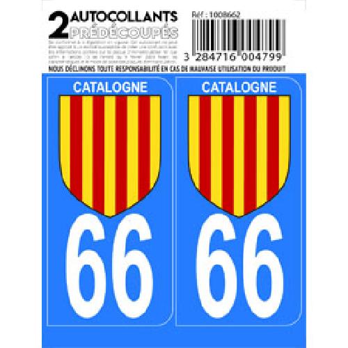 Stickers Plaques Immatriculation 10x Autocollant departement 66 - CATALOGNE