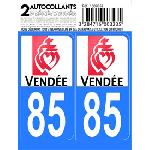 Stickers Plaques Immatriculation 10x Autocollant departement 85 - VENDEE -x2-