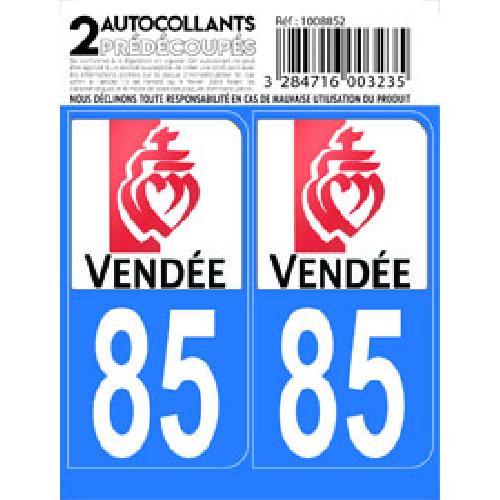 Stickers Plaques Immatriculation 10x Autocollant departement 85 - VENDEE -x2-