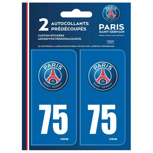 Stickers Plaques Immatriculation 10x Autocollant pour plaque immatriculation Dep 75 PSG - Paris Saint Germain