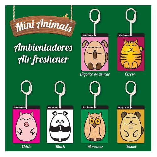 Desodorisant Auto - Parfum Auto 12x Desodorisant Mini Animals Monoi