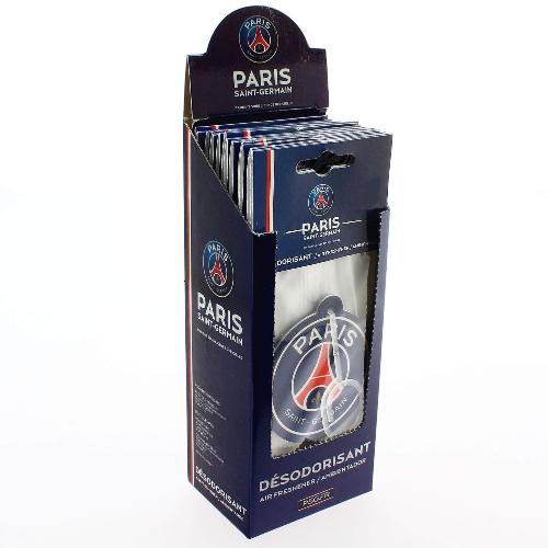 Desodorisant Auto - Parfum Auto 12x Desodorisants Logo Bleu PSG Monoi - Paris Saint Germain