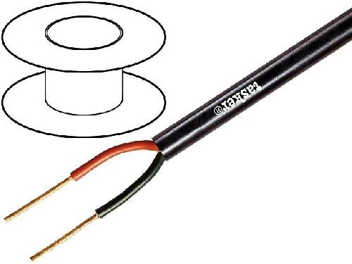 Cable de Haut-Parleurs 1m de Cable de haut parleurs - 2x2.5mm2 OFC noir