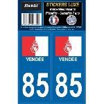 Stickers Plaques Immatriculation 2 Adhesifs ReGION Retro-Reflechissants Departement 85 Vendee