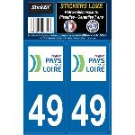 Stickers Plaques Immatriculation 2 Adhesifs ReGION Retro-Reflechissants Dpt 49 Pays De La Loire