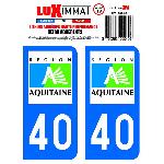 Stickers Plaques Immatriculation 2 Adhesifs Resine Premium Departement 40