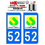 Stickers Plaques Immatriculation 2 Adhesifs Resine Premium Departement 52
