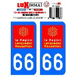 Stickers Plaques Immatriculation 2 Adhesifs Resine Premium Departement 66