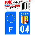 Stickers Plaques Immatriculation 2 Adhesifs Resine Premium F+04 compatible avec moto