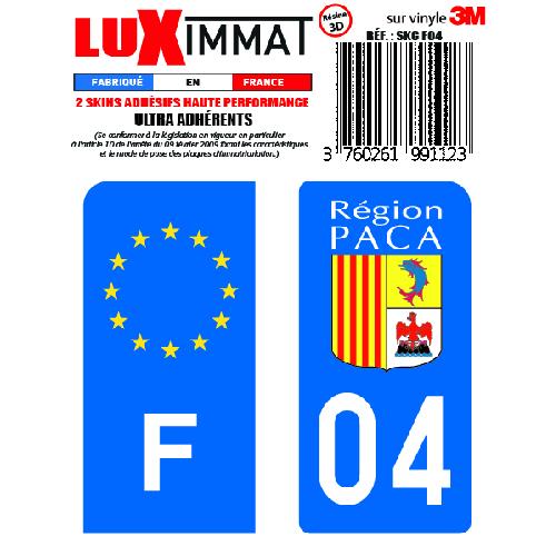 Stickers Plaques Immatriculation 2 Adhesifs Resine Premium F+04 compatible avec moto