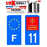 Stickers Plaques Immatriculation 2 Adhesifs Resine Premium F+11 compatible avec moto