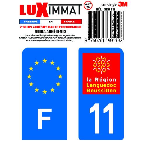 Stickers Plaques Immatriculation 2 Adhesifs Resine Premium F+11 compatible avec moto