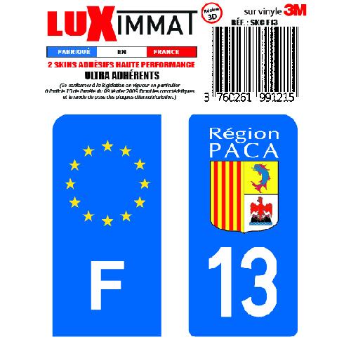 Stickers Plaques Immatriculation 2 Adhesifs Resine Premium F+13 compatible avec moto