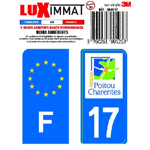 Stickers Plaques Immatriculation 2 Adhesifs Resine Premium F+17 compatible avec moto