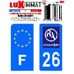 Stickers Plaques Immatriculation 2 Adhesifs Resine Premium F+26 compatible avec moto