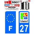Stickers Plaques Immatriculation 2 Adhesifs Resine Premium F+27 compatible avec moto