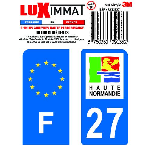 Stickers Plaques Immatriculation 2 Adhesifs Resine Premium F+27 compatible avec moto