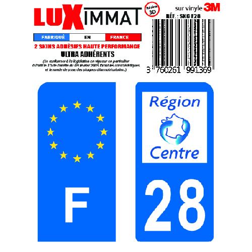 Stickers Plaques Immatriculation 2 Adhesifs Resine Premium F+28 compatible avec moto