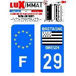 Stickers Plaques Immatriculation 2 Adhesifs Resine Premium F+29