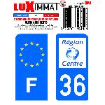 Stickers Plaques Immatriculation 2 Adhesifs Resine Premium F+36 compatible avec moto