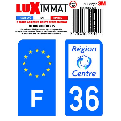 Stickers Plaques Immatriculation 2 Adhesifs Resine Premium F+36 compatible avec moto