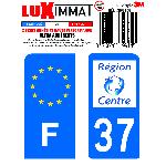 Stickers Plaques Immatriculation 2 Adhesifs Resine Premium F+37 compatible avec moto
