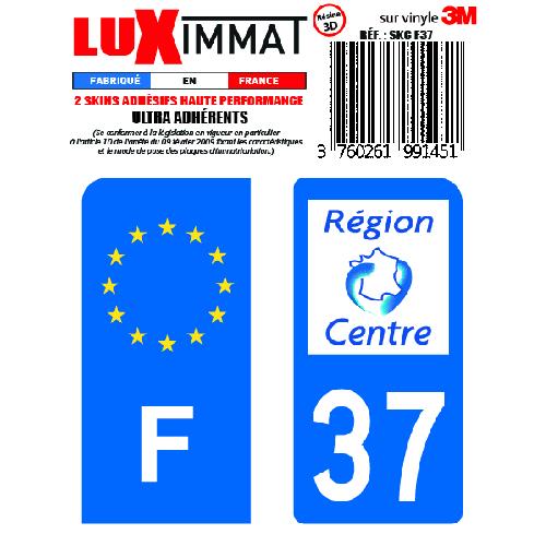 Stickers Plaques Immatriculation 2 Adhesifs Resine Premium F+37 compatible avec moto