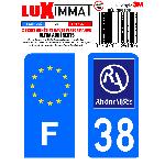 Stickers Plaques Immatriculation 2 Adhesifs Resine Premium F+38 compatible avec moto
