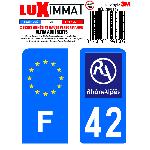 Stickers Plaques Immatriculation 2 Adhesifs Resine Premium F+42 compatible avec moto
