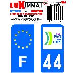 Stickers Plaques Immatriculation 2 Adhesifs Resine Premium F+44 compatible avec moto