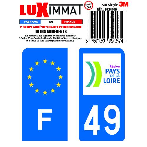 Stickers Plaques Immatriculation 2 Adhesifs Resine Premium F+49 compatible avec moto