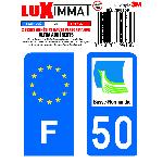 Stickers Plaques Immatriculation 2 Adhesifs Resine Premium F+50 compatible avec moto