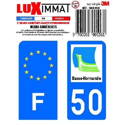 Stickers Plaques Immatriculation 2 Adhesifs Resine Premium F+50 compatible avec moto