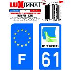 Stickers Plaques Immatriculation 2 Adhesifs Resine Premium F+61 compatible avec moto