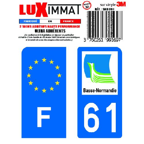 Stickers Plaques Immatriculation 2 Adhesifs Resine Premium F+61 compatible avec moto
