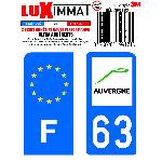 Stickers Plaques Immatriculation 2 Adhesifs Resine Premium F+63 compatible avec moto