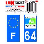 Stickers Plaques Immatriculation 2 Adhesifs Resine Premium F+64 compatible avec moto