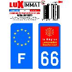 Stickers Plaques Immatriculation 2 Adhesifs Resine Premium F+66 compatible avec moto