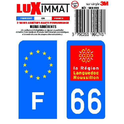 Stickers Plaques Immatriculation 2 Adhesifs Resine Premium F+66 compatible avec moto
